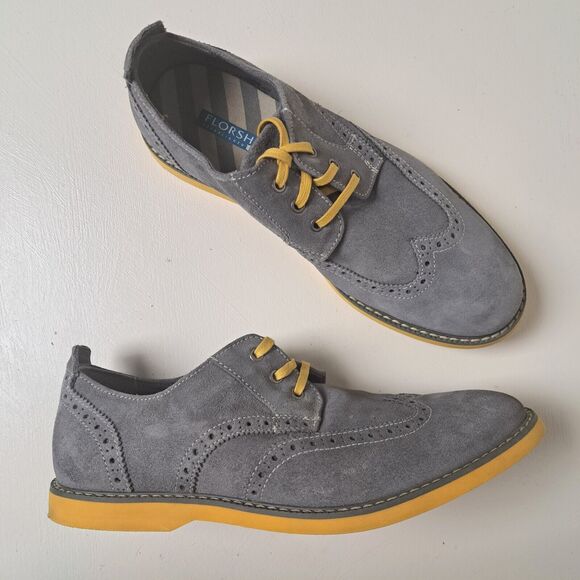 Florsheim Other - Florsheim Gray and Yellow Suede Loafers